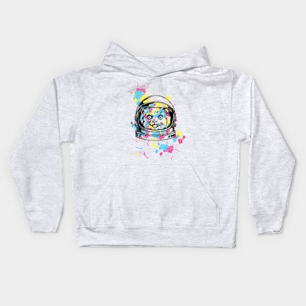 Space Cat Kids Hoodie by Psych0 Central